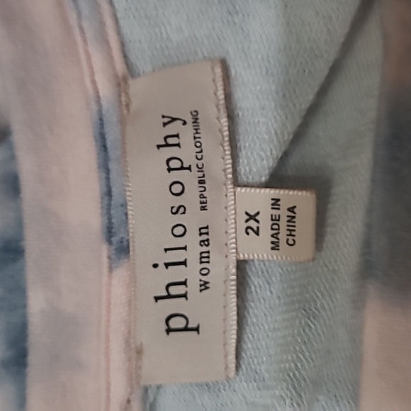 Philosophy Blue and Pink Tie-Dye/Marbled Shirt size 2X - Picture 3 of 7